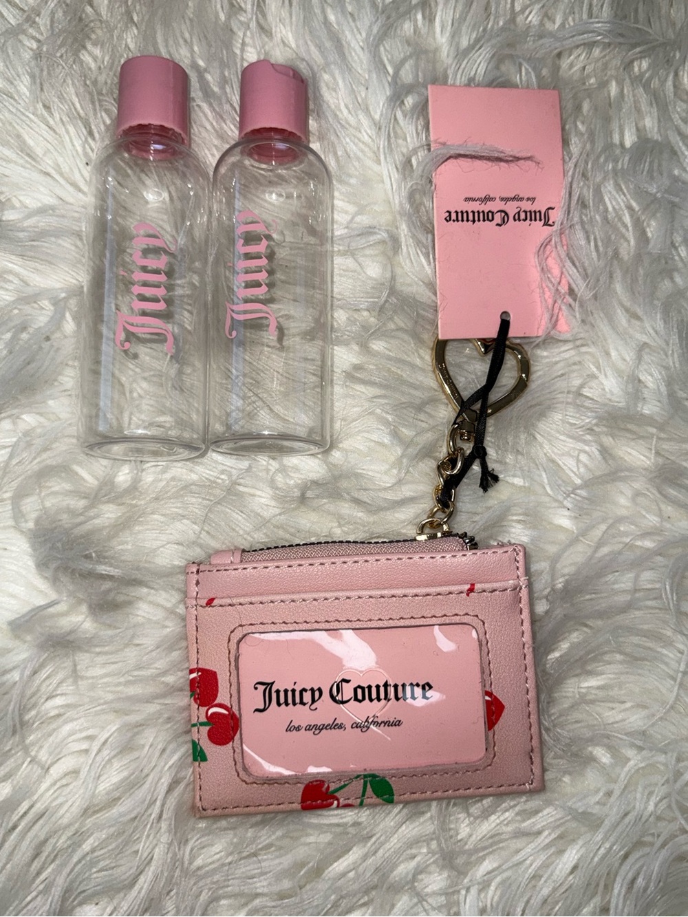 NWT Bundle of Juicy Couture card holder & travel bottles